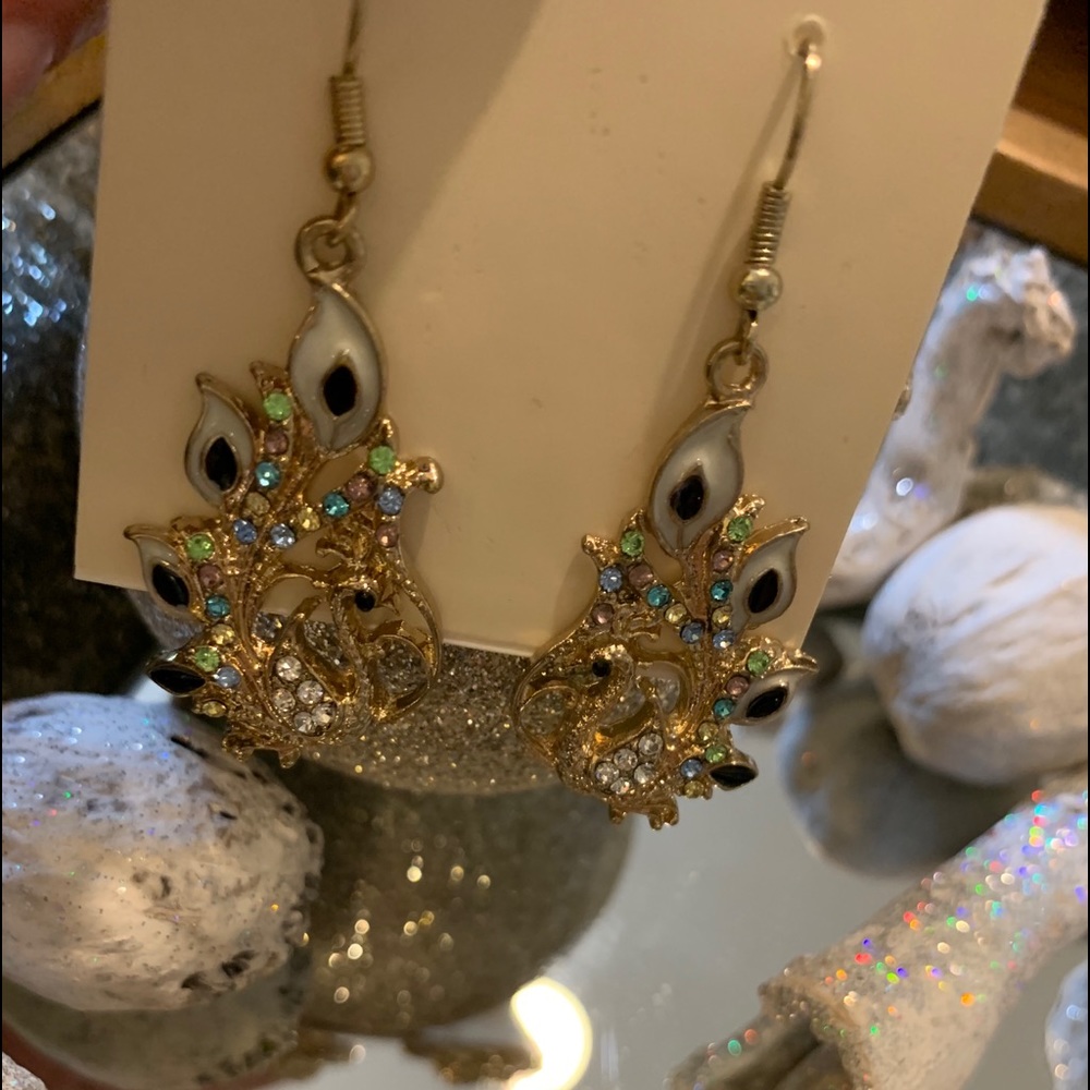 Peacock earrings